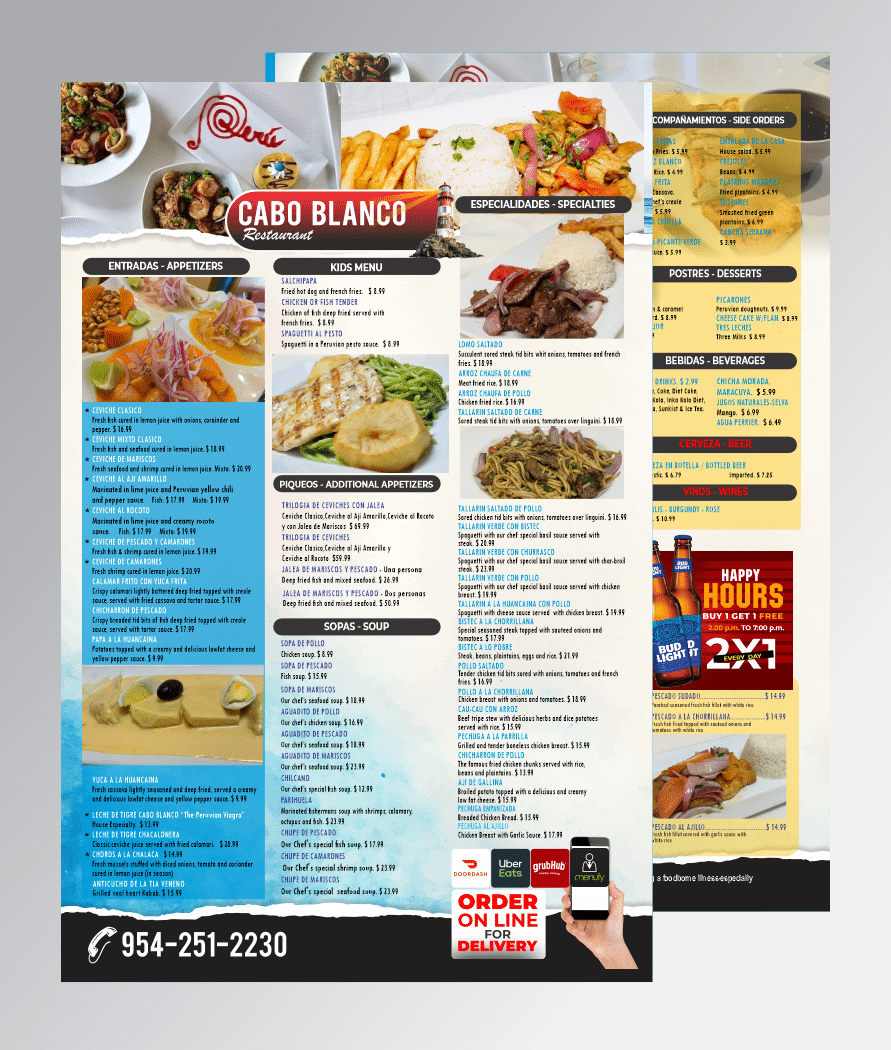 Digital QR restaurant menu design